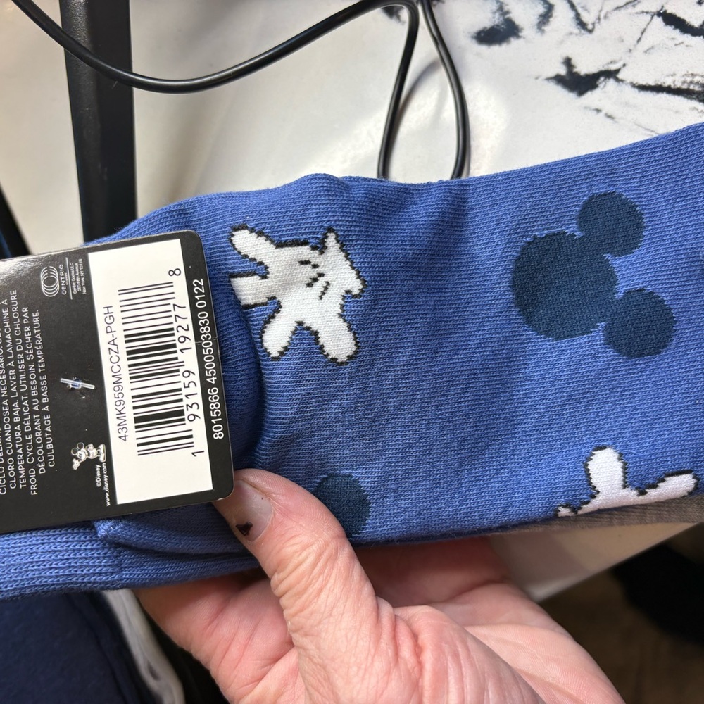 Disney Crew Socks with Mickey Mouse Motif - Blue